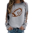 thumbnail image 3 of TIANZEN Full Sleeve Crewneck Sweatshirts For Women Long Sleeve Football Graphic Printed Hoodless Pullover Sweatshirts Top Blouse Jacket Women, 3 of 4