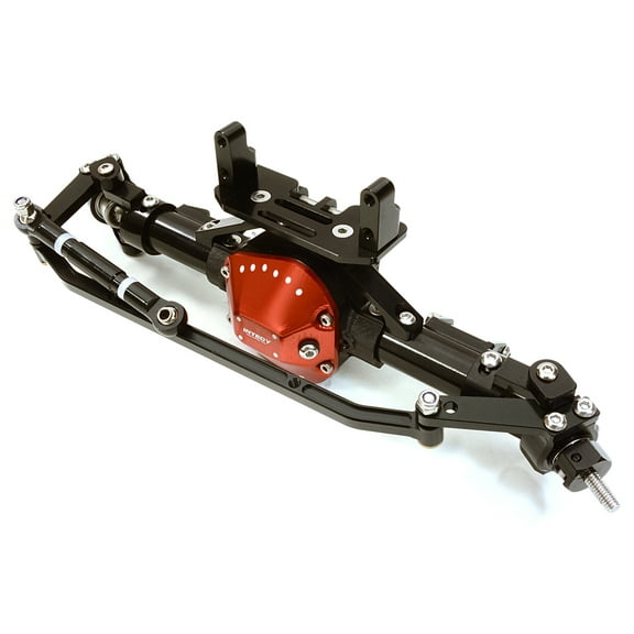 Integy RC Toy Model Hop-ups C26903BLACK Complete Billet Machined T10 Front Axle for Axial 1/10 SCX-10 Dingo Honcho Jeep