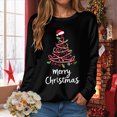 thumbnail image 3 of Towmus Merry Christmas Sweatshirts for Women Casual Crew Neck Long Sleeve Xmas Tree Graphic Fall Pullover Tops, 3 of 6