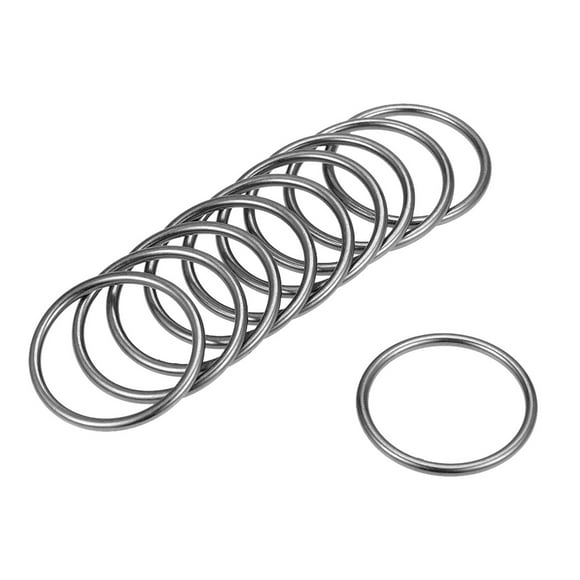 Unique Bargains 10Pcs O Ring Buckle 1.4-Inch(35mm) Zinc Alloy O-Rings Black for Hardware Bags Belts Craft DIY Accessories