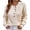 Beige, variant on Fesfesfes Women Sweaters Casual V-Neck Buttons Solid Color Long Sleeve Tops Blouse