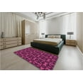thumbnail image 5 of Ahgly Company Machine Washable Indoor Rectangle Transitional Dark Carnation Pink Area Rugs, 6' x 9', 5 of 7