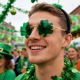 thumbnail image 1 of Triflora Sunglasses Unique Green Four Leaf Pattern St Patrick's Day Sunglasses Suitable For Both And Party Use., 1 of 5