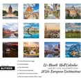 thumbnail image 2 of European Targets 2026 Calendario de Pared / 12" x 24" Abierto para Colgar Mensualmente / Papel Grueso y Resistente / Da un Paseo por Europa / Calendario de Planificación Familiar, 2 of 6