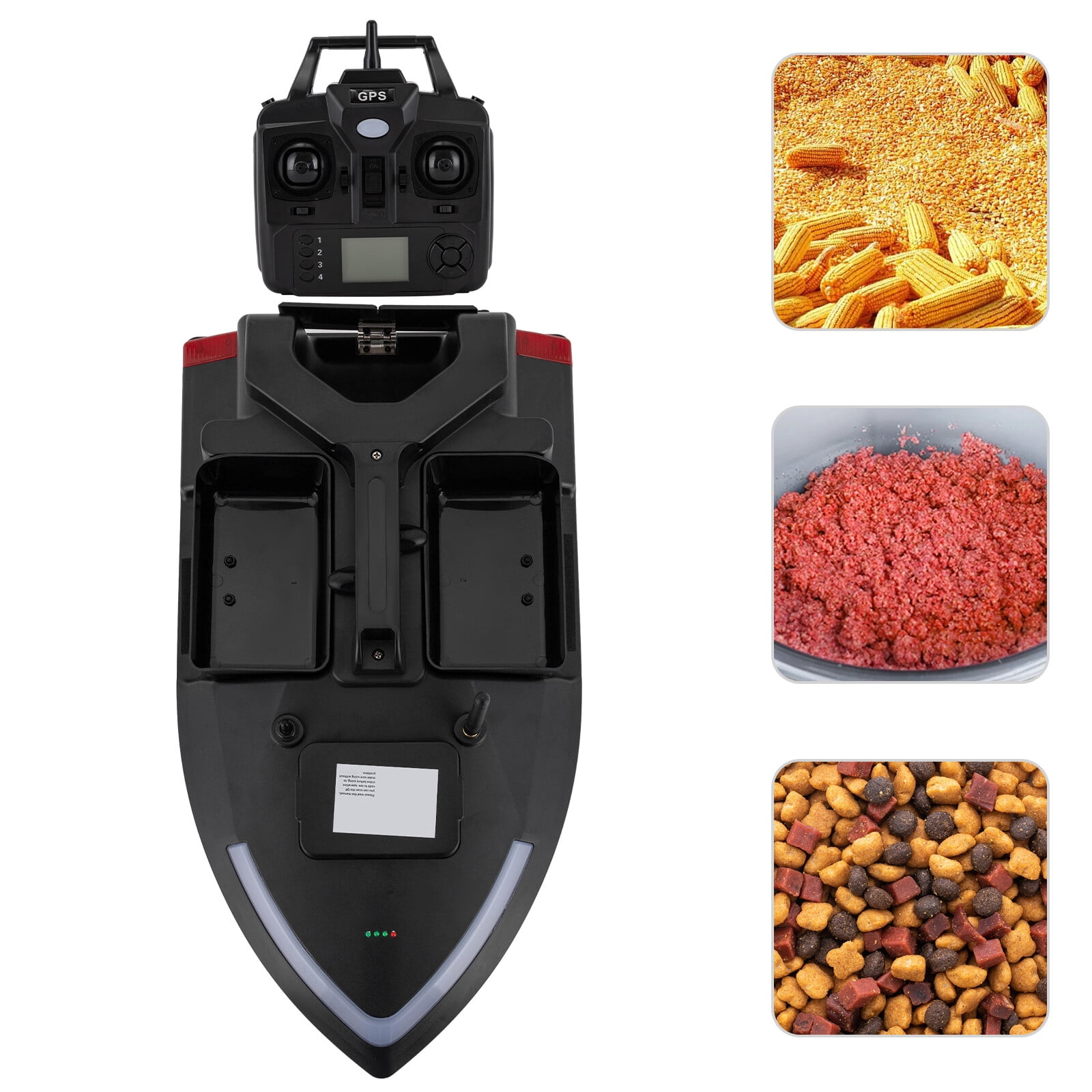 DENEST 500m/1640.42ft 2.4GHz GPS Fishing Bait Boat with 2kg/4.41lbs Tank, 12000mAh Lithium Battery, Remote Control Bait Boat for Fishing