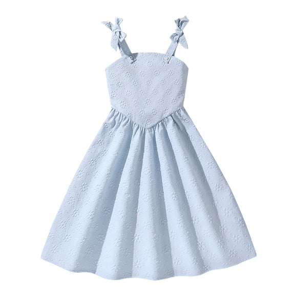 EnJoCho Summer Dress for Girls Puff Short Sleeve A-Lined Princess Dress Spring Solid Cotton Beach Vacation Boho Outfits Teens A-Line Boho Dress