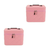 WORGEOUS 2pcs Makeup Cosmetic Case With Mirror Make Up Traveling Case Cosmetics Travel Case Skin Make Up Bag Professional Makeup Case
