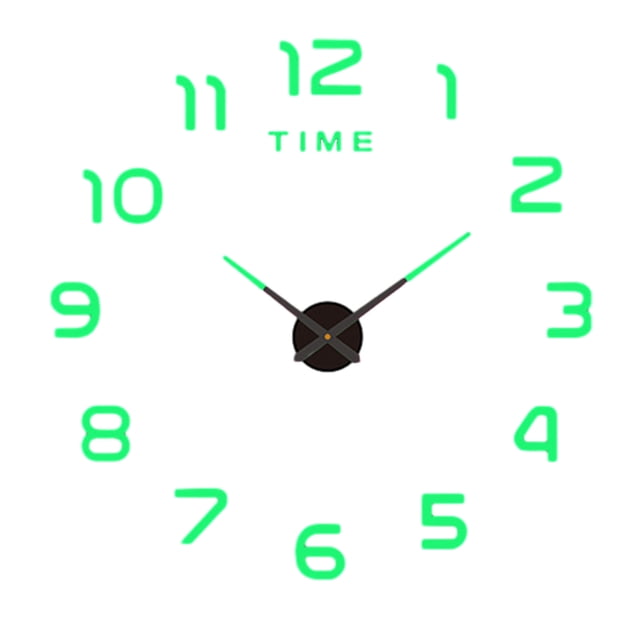 Large Wall Clock With Mirror Face Silent Non-Ticking Movement 40 cm x 40 cm Acrylic Design For Home Decor
