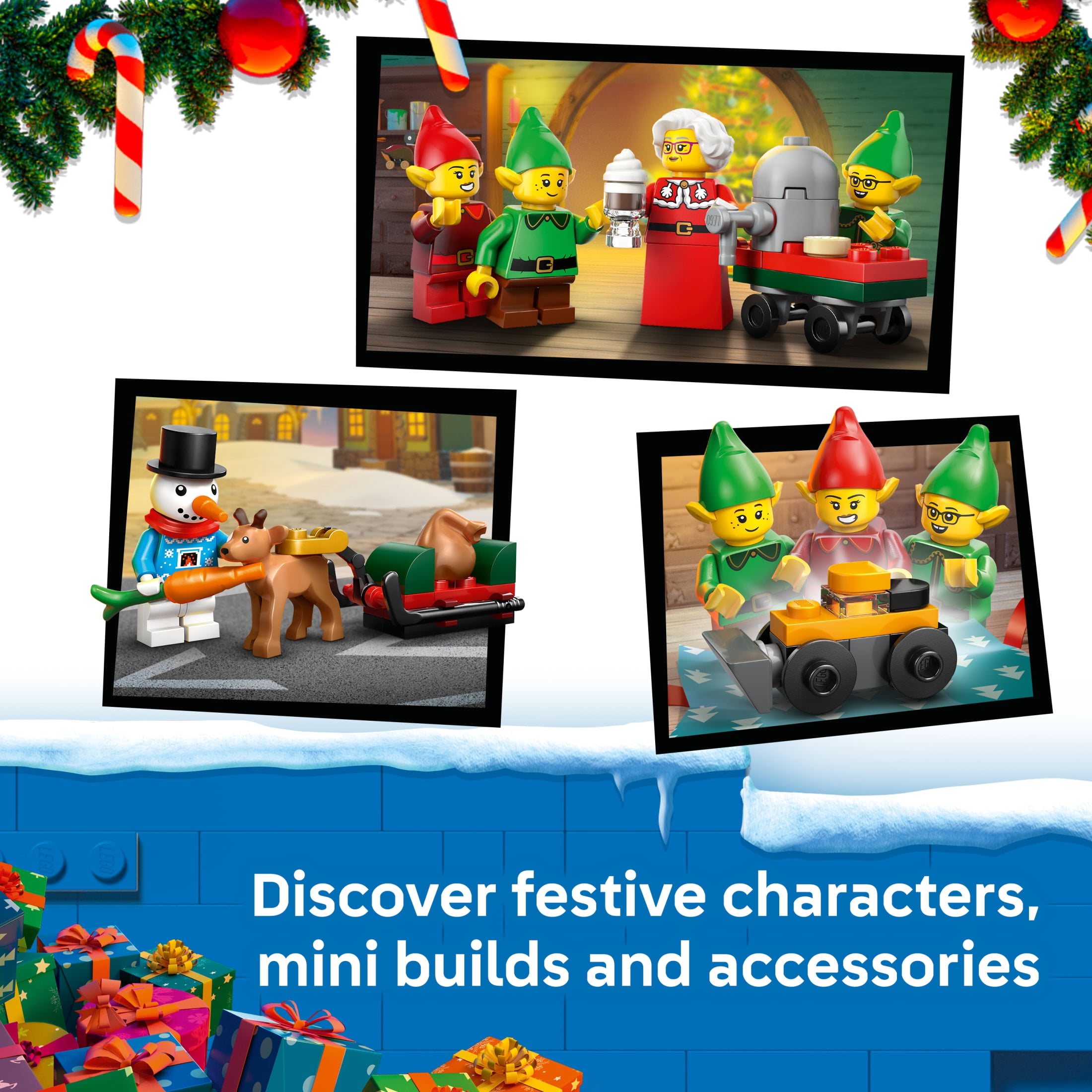 LEGO City Advent Calendar 2026 - Christmas Advent Calendar for Kids, Ages 5+ - Holiday Family Activity - With Santa, Mrs. Clause, 3 Elves & Snowman Minifigures - 60510