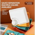 thumbnail image 3 of Sauce Separated Plate with Dipping Saucer, Dumpling Serving Tray for Chips, Snacks, Appetizers, Multipurpose Condiment Dish, 3 of 6