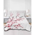 thumbnail image 3 of Cherry Blossom Twin XL Size Down Alternative Comforter, Lightweight Comforter Quilt Bedding Set with Pillow Shams Spring Pink Floral Branches Watercolor All Seasons Bed Comforter Duvet Insert 68"x98", 3 of 7