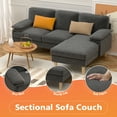 thumbnail image 3 of Eunon 83" Oversied L Shaped Couch with Chaise, Sectional Sofa for Living Room with Removable Cover, Gray, 3 of 7