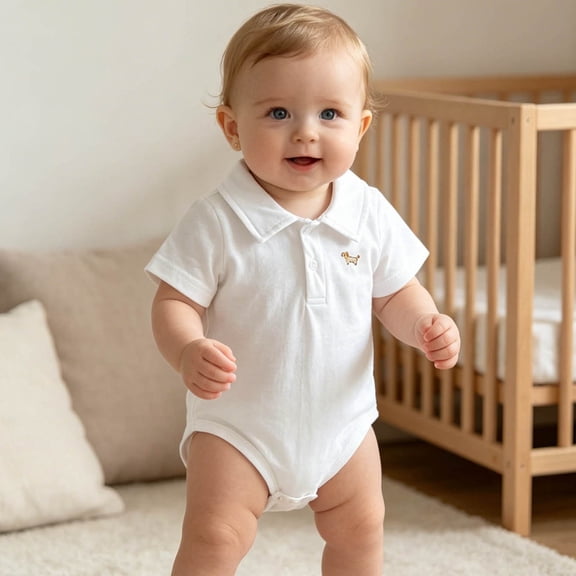 LEKWK Baby Boys Girls Bodysuit Short Sleeve Cotton Cute Romper Infant Breathable One Piece Jumpsuit Casual Summer Home Daily Outfit 0-2Y