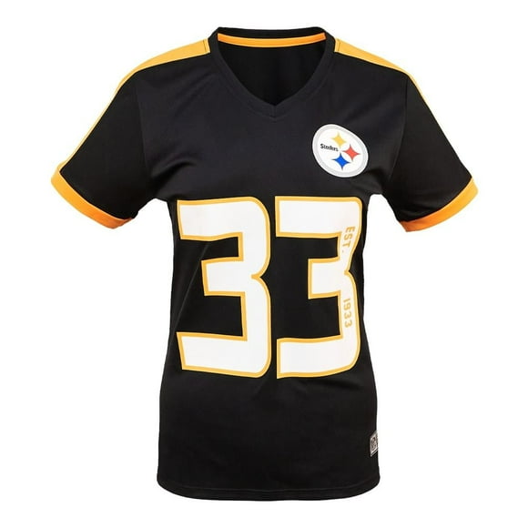 Playera NFL Talla G Pittsburg Steelers Manga Corta Negro para Mujer