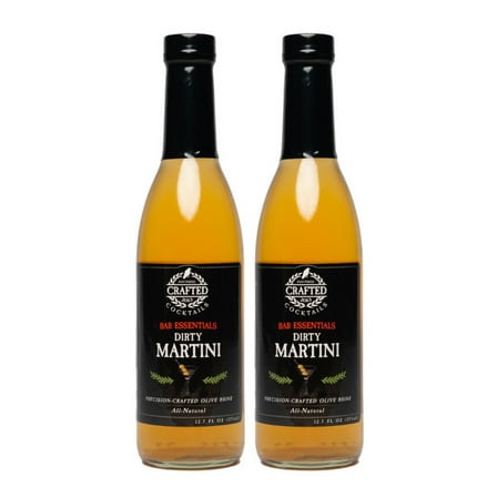 Crafted Cocktails Dirty Martini Mix, 12.7 fl oz, 2 Pack | Premium Olive Brine Blend | Handcrafted for Bartender-Quality Martinis | Cocktail Mixer