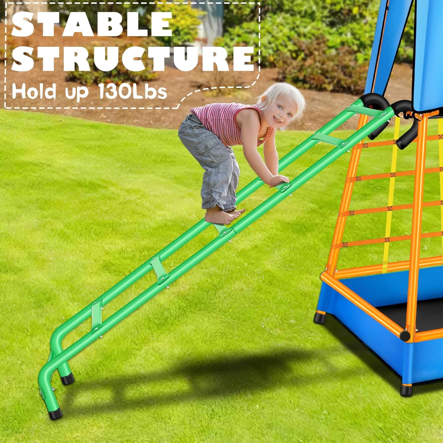 XIEWEI Outdoor Climbing Toys for Kids Swing Set, Playset with Traditional Swings, Slide, Ladder