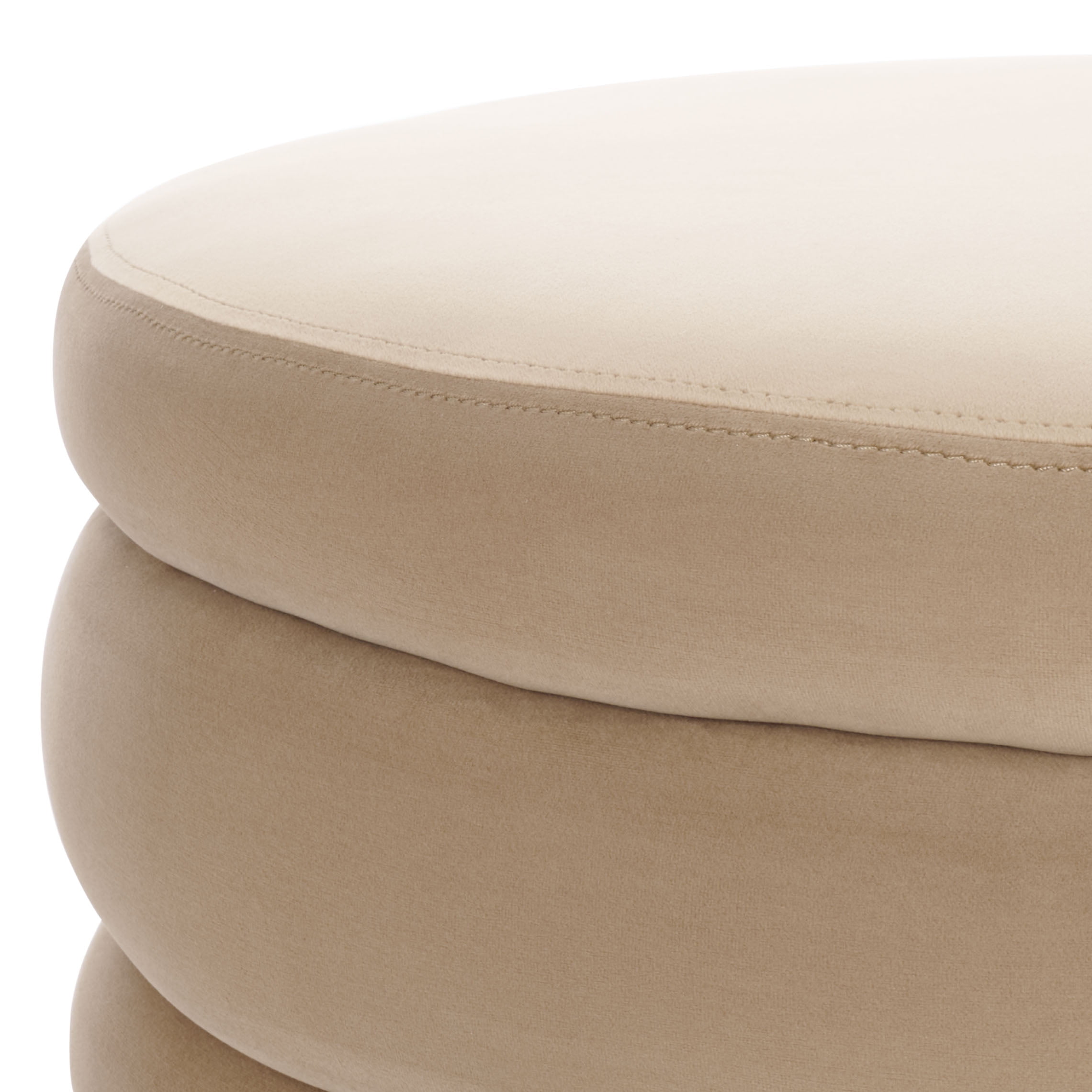 Safavieh Rohan Modern Round Ottoman, Tan