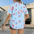 thumbnail image 4 of Blczomt Hawaiian Womens Spring Tops Button Down 4th of July Shirt Casual Trendy Blue Independence Day Blouses Women, 4 of 5