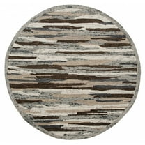 4’ Round Brown and Gray Camouflage Area Rug