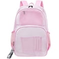 thumbnail image 1 of Mochila Escolar Transparente mygreen PVC Compartimento Laptop Rosa Grande, 1 of 3