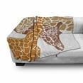 thumbnail image 3 of Giraffe Soft Flannel Fleece Throw Blanket, Sketch of a Family Safari Wildlife in Tall Animal Zoo Camouflage, Cozy Plush for Indoor and Outdoor Use, 50" x 60", Orange White Brown, by Ambesonne, 3 of 6