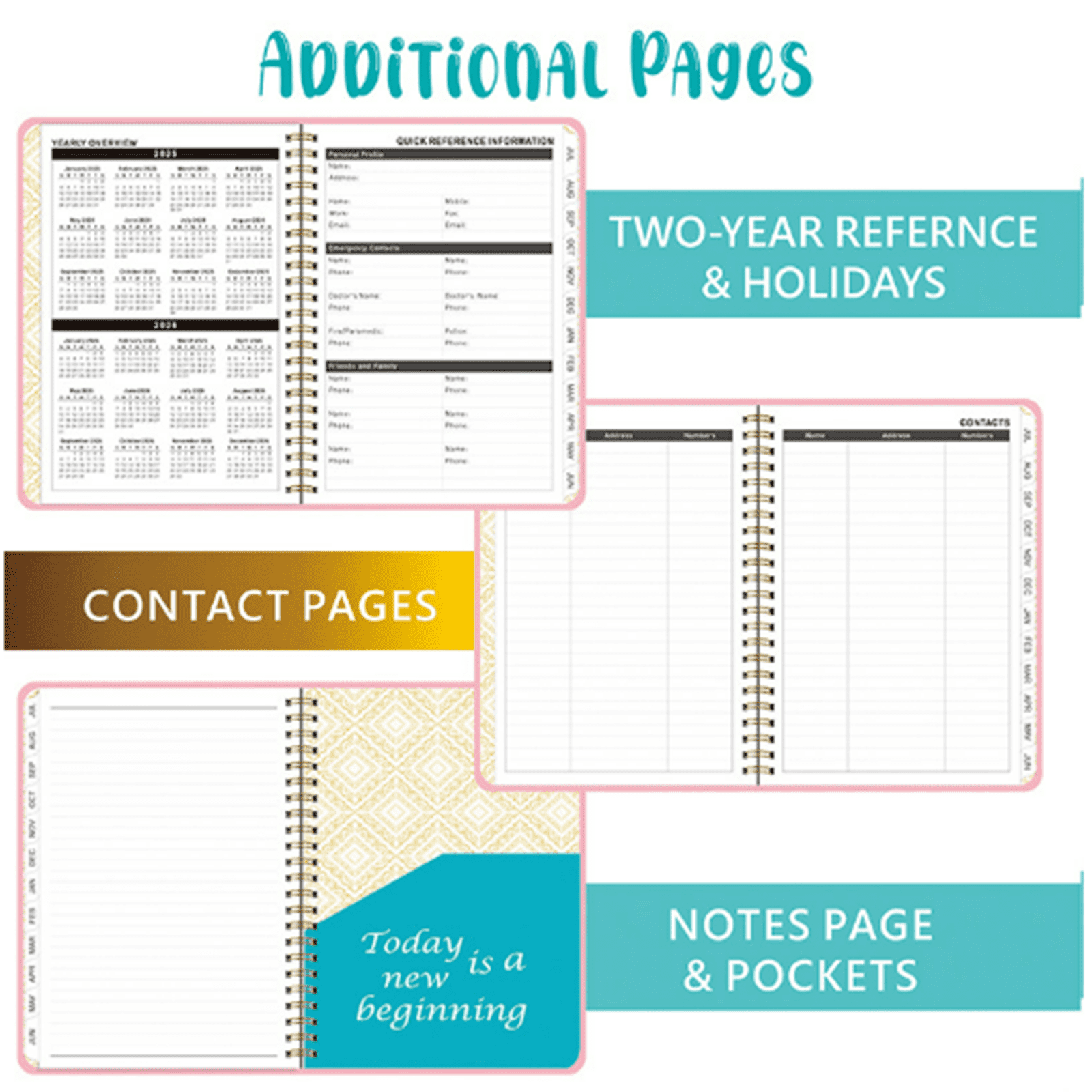 Bxaolu Planner 2026, Weekly and Monthly Calendar Planner Book with Tabs, Spiral Schedule Agenda A5 Notebook for Office, Work(Green)