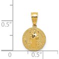 thumbnail image 4 of 14K Yellow Gold San Benito 2 Sided Round Small Pendant (16.85 X 10) Made In United States k6353, 4 of 6