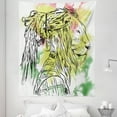 thumbnail image 1 of Rasta Tapestry, Black and White Sketchy Head of Lion on Digital Pixels Backdrop Image, Fabric Wall Hanging Decor for Bedroom Living Room Dorm, 5 Sizes, Burgundy Yellow, by Ambesonne, 1 of 1