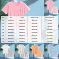 thumbnail image 3 of larppty Girls 2PC Cute Printed Short Sleeve Set, Casual Soft Lightweight Breathable Summer T-Shirt and Shorts Set (Z03-Blue, 5-6 Years), 3 of 6