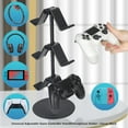 thumbnail image 2 of Game Controller Stand 3 Tier, Headphone Holder, Adjustable Gamepad Headset Hanger for All Universal Gaming PC Accessories, for Xbox/PS4/PS5/Switch-Black, 2 of 6
