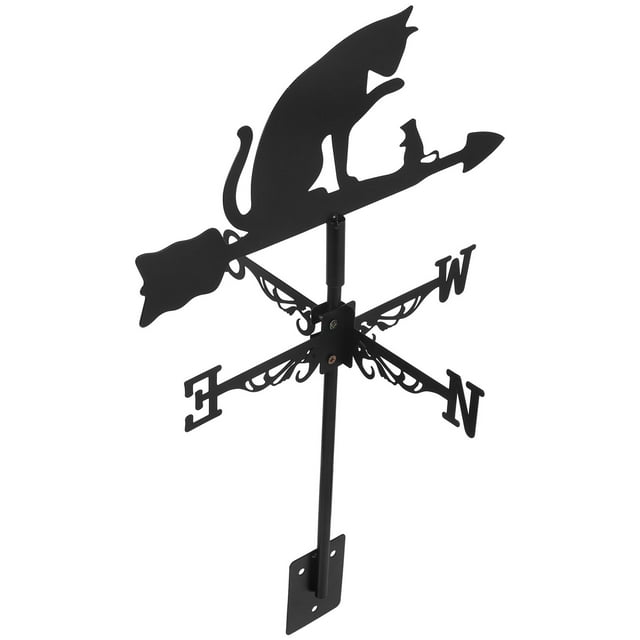 SHISUYAN Garden Decoration Weathervane 1 Set Stainless Steel Wind Direction Indicator Yard Weather Vane