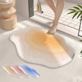 thumbnail image 1 of Alfombrilla de baño Super absorbente y antideslizante con respaldo – Tapete de baño lavable y de secado rápido 16x24, sin pelo de cabello, azul oscuro/naranja/rosa moderno, resistente a la suciedad, 1 of 6