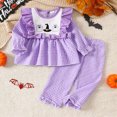 thumbnail image 2 of Gibobby Toddler Girl Outfits Fall Cartoon Print Childrens Clothes Girls 0-12 Months 2t 3t 4t Oversize Streetwear Clothing Set for Girls(12-18 Months,Purple), 2 of 9