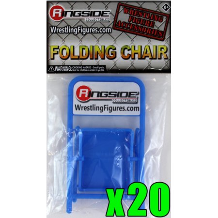 Package Deal - 20 Blue Folding Chairs Toy Wrestling Action Figure Accessories