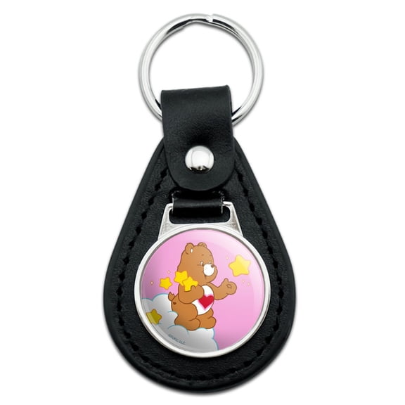 Care Bears Tenderheart Bear Black Leather Keychain