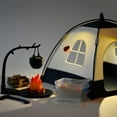 thumbnail image 5 of Becikitc Mini Camping Tent Playset with Light-Up LED Campfire, Miniature Picnic Food & Accessories, Dollhouse Outdoor Scene Toy, 5 of 7