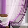 thumbnail image 4 of Purple Ombre Faux Linen Sheer Curtains for Bedroom Living Room Rod Pocket, 2 Tone Reversible Gradient Voile Semi Window Curtains,Privacy and Light Filtering, Set of 2 Panels, 54 x 96 Inch Length, 4 of 5