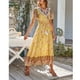 thumbnail image 4 of Vestido Con Dobladillo Suelto, Vestido Largo De Verano Tejido De Poliéster Para Vacaciones En La Playa Para Uso Diario Para Mujeres ANGGREK Amarillo S, 4 of 8