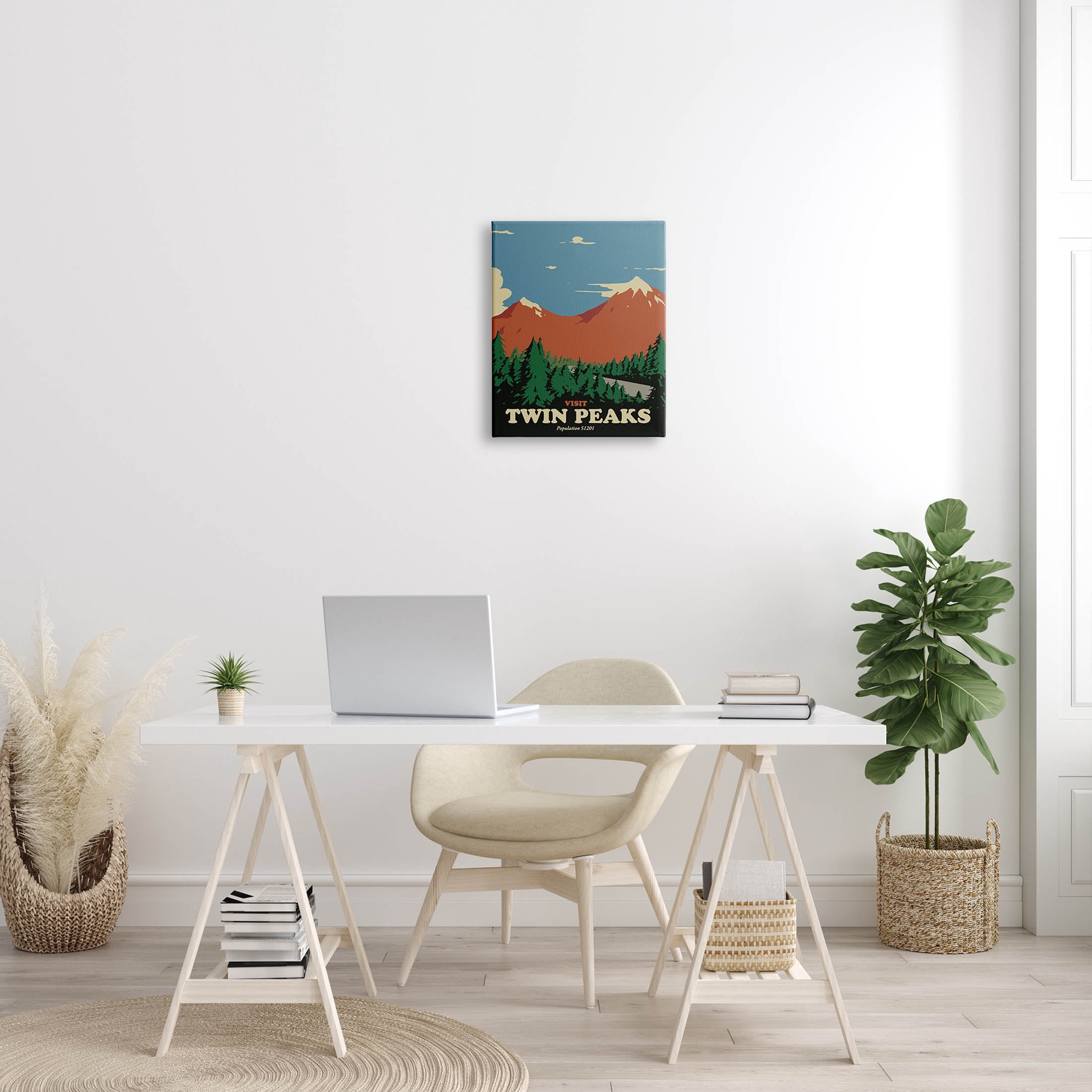 Stupell Industries Visit Twin Peaks Mountain Landscape Graphic Art Gallery Wrapped Canvas Print Wall Art, Design by Matheus Lopes Castro