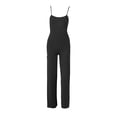 thumbnail image 4 of HXWCHs Solid Jumpsuits for Women Women's Summer Backless Solid Color Jumpsuit with Split Pants and Adjustable Suspender Straps L Black, 4 of 4