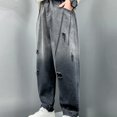 thumbnail image 4 of TBWNWG Baggy Jeans,Boys' Jeans Children's Baggy Jeans Cargo Trousers Relaxed Denim Trousers with Elastic Waistband,Size 9-10 Years, 4 of 8