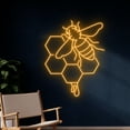 thumbnail image 2 of Handmadetneonsign Bee Honeycomb Neon Sign, Honey Bee Led Sign, Honeycomb Bee Led Light, Bee Neon, 2 of 5