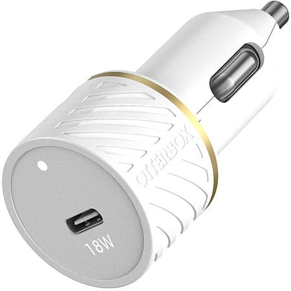 OB 18W USB-C Fast Charge Single Port Car Charger-White