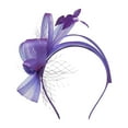 thumbnail image 1 of Aocisk Versatile Knot Headband for Commute - Elegant Bridal and Feather Hair Accessory Purple One Size, 1 of 2