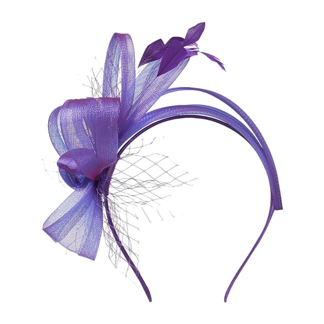 Aocisk Versatile Knot Headband for Commute - Elegant Bridal and Feather Hair Accessory Purple One Size