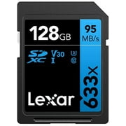 Lexar Professional 633x 128GB SDXC UHS-I Card, Up To 95MB/s Read, for Mid-Range DSLR, HD Camcorder, 3D Cameras, LSD128GCB1NL633 (Product Label May Vary)