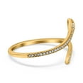 thumbnail image 2 of Yellow Tone, Simulated Cubic Zirconia Size-8 Petite Dainty Snake Ring Band 925 Sterling Silver, 2 of 7