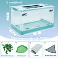 thumbnail image 3 of Reptile Terrarium Kit - Snake Terrarium & Bearded Dragon Tank with Clear Views Foldable Hermit Crab Cage, Lizard Tank & Crested Gecko Habitat Heat-Safe Iron Mesh Large Blue, 3 of 10