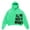 Light Green, variant on Men's Hop Gothic Oversize Cropped Hoodie With Y2K Letter Print Sweatshirt Casual Baggy Long Sleeve Hooded Pullover Hoodie With Kangaroo Pocket (Khaki,XL)
