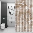 thumbnail image 4 of Brown Coastal Bathroom Shower Curtain, Nautical Starfish Jellyfish Coral Summer Waterproof Washable Soft Bath Curtain for Bathtub Decor with 12 Hooks&Grommet, 36x72 Inch, 4 of 9